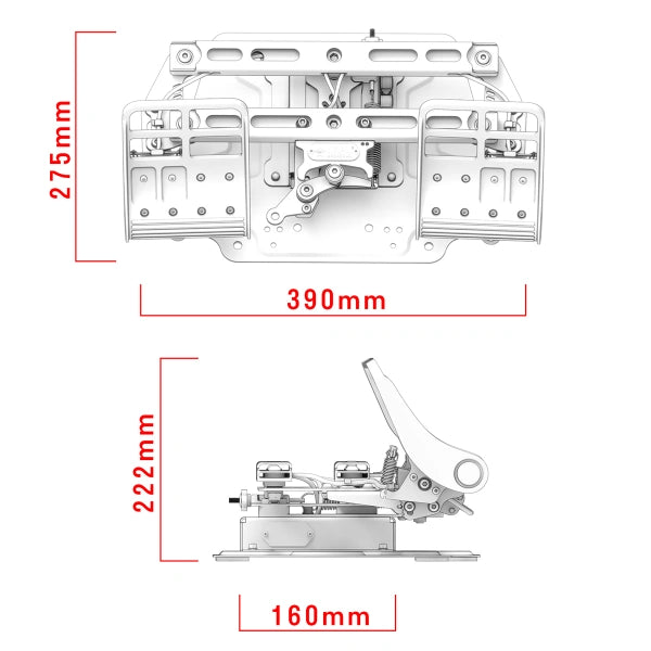 Virpil R1-LEGEND Rudder Pedals dimensions