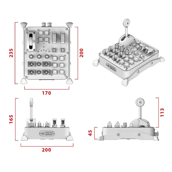 Virpil VPC Universal Control Panel - #2 on Player1 Sim Gear Australia dimensions