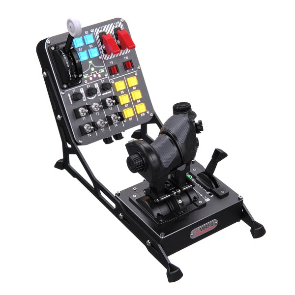 VIRPIL VPC Universal Angled Control Panel Mount — side profile showing full throttle and control panel integrated setup