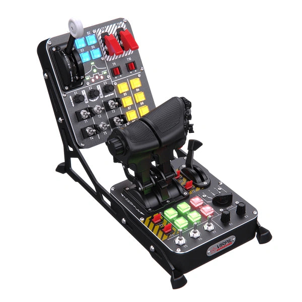 VIRPIL VPC Universal Angled Control Panel Mount — close-up showing panel mounting on MongoosT-50CM throttle setup