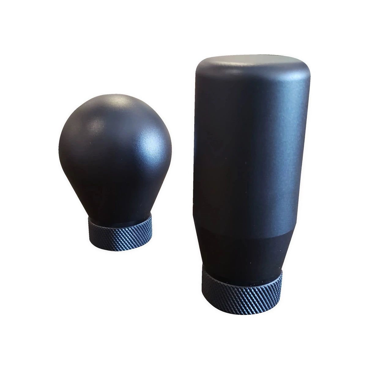 VNM dual-mode shifter, spherical and cylindrical quick-release knobs shown side by side