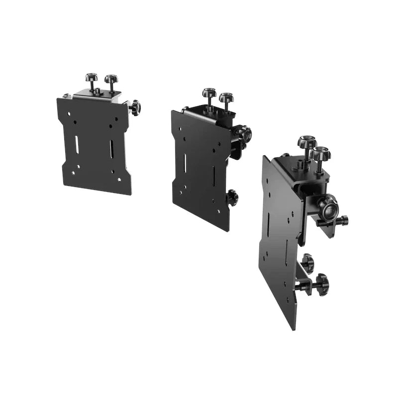 Variable Adjustment Vesa Adapter Kit for Monitors, three VESA plates shown at different tilt angles to show adjustability