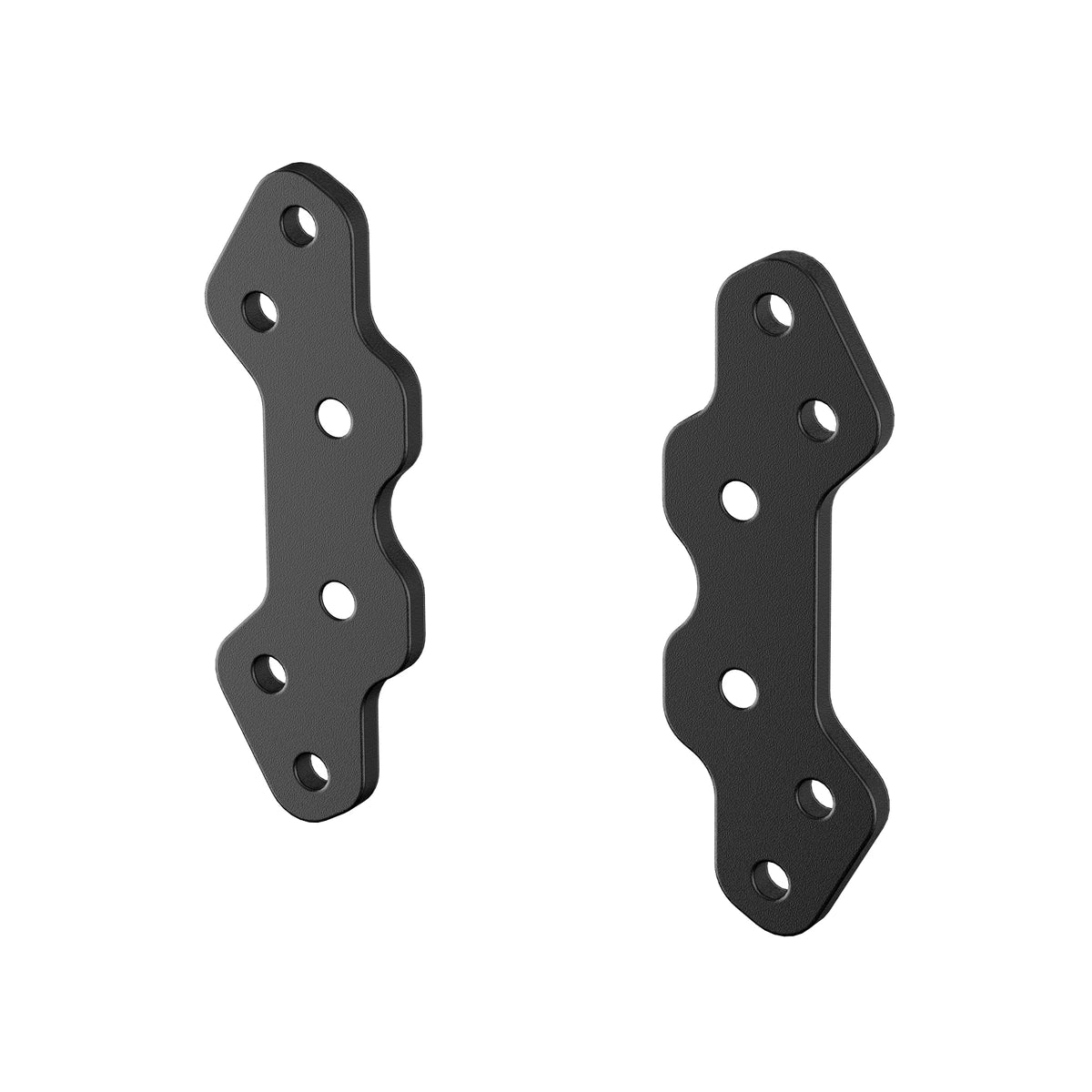 MOZA HMA Profile Adapter Kit, angled view showing the contoured stepped plate profile and matte black finish
