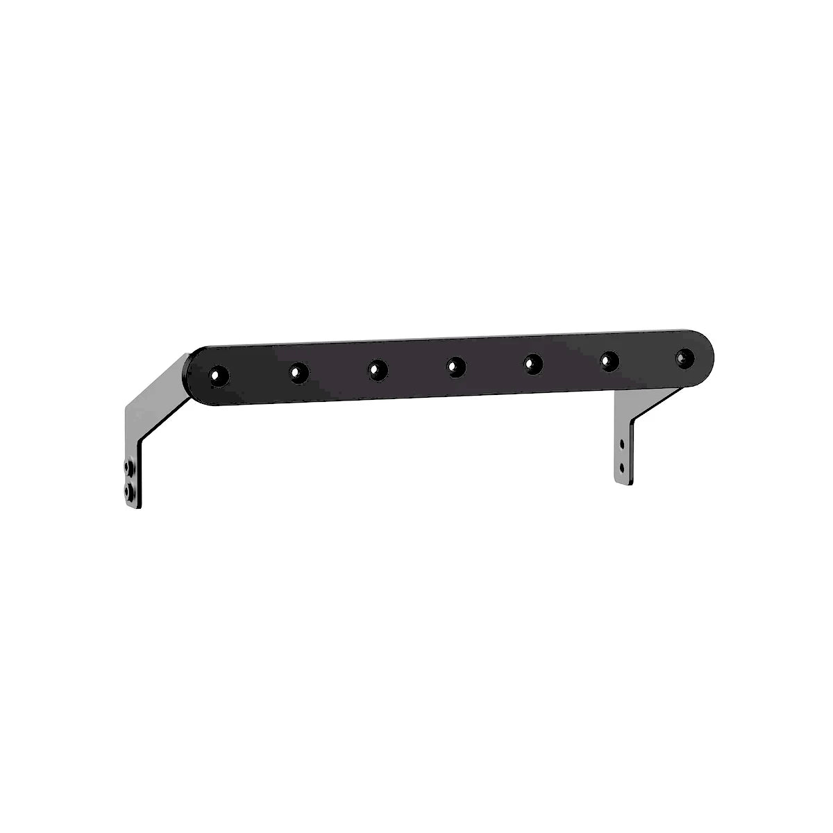 Moza SRP2 rear support bracket, angled view of the drilled steel bar and end feet