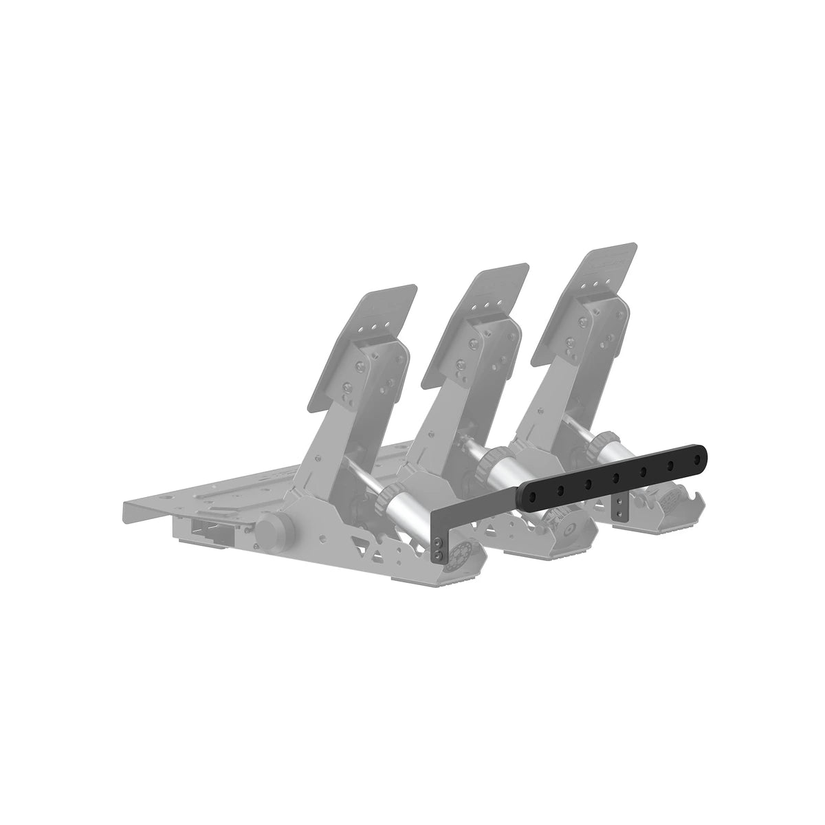 Moza SRP2 rear support bracket fitted across the rear of the SRP2 pedal set