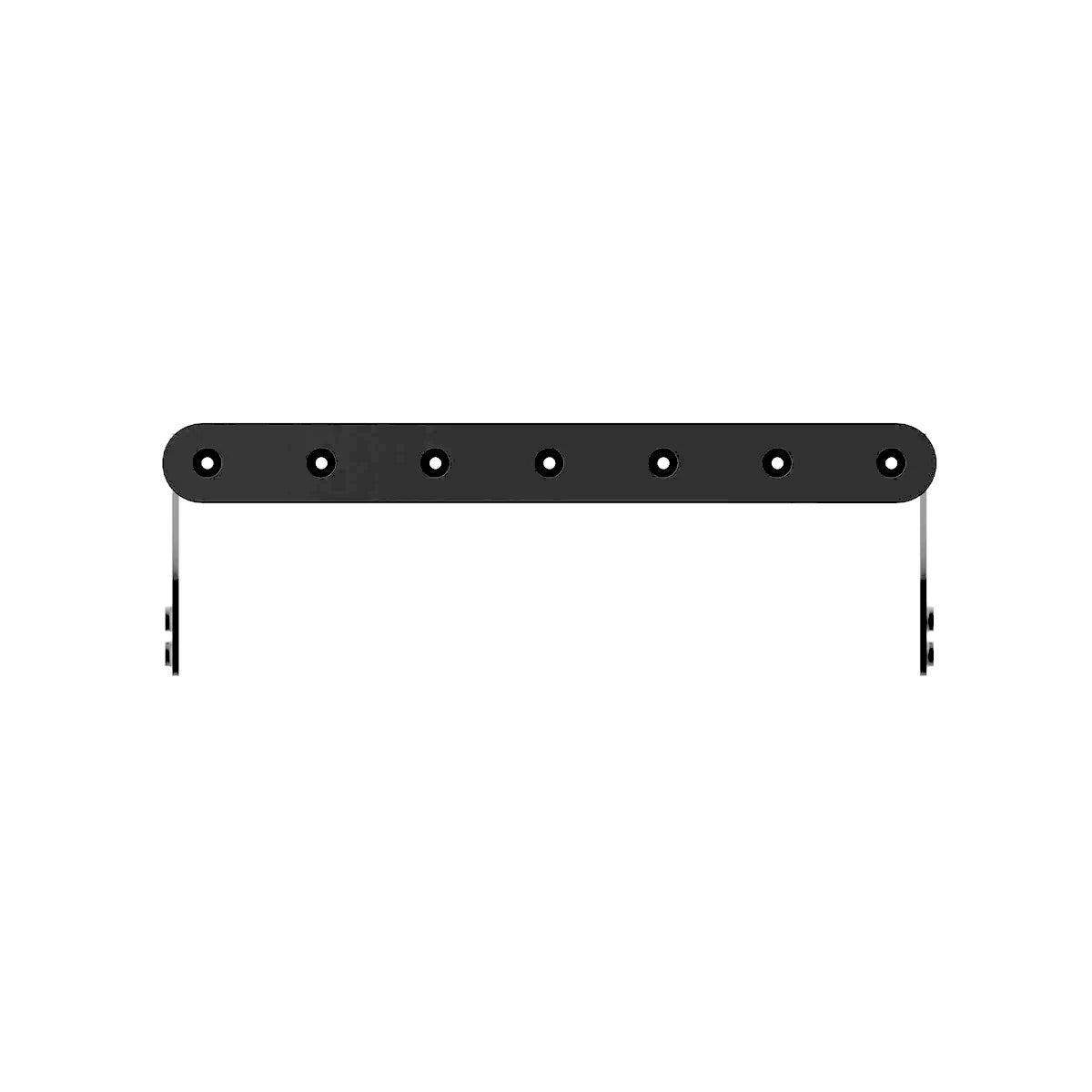 Moza SRP2 rear support bracket, front view showing the adjustment hole spacing