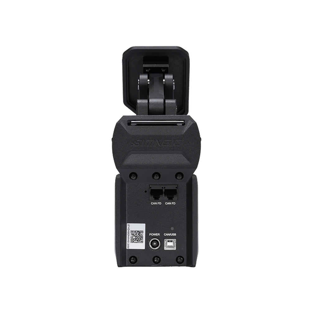 Simagic P-Active active pedal, rear view showing twin CAN FD ports, power input and CAN/USB connection