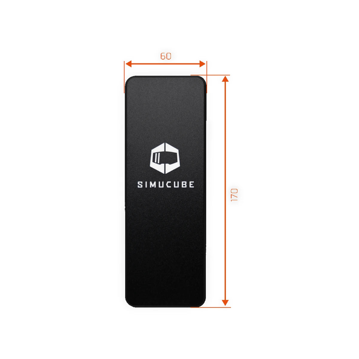 Simucube Throttle Pedal Face Flat dimensions diagram, 60 mm wide by 170 mm tall