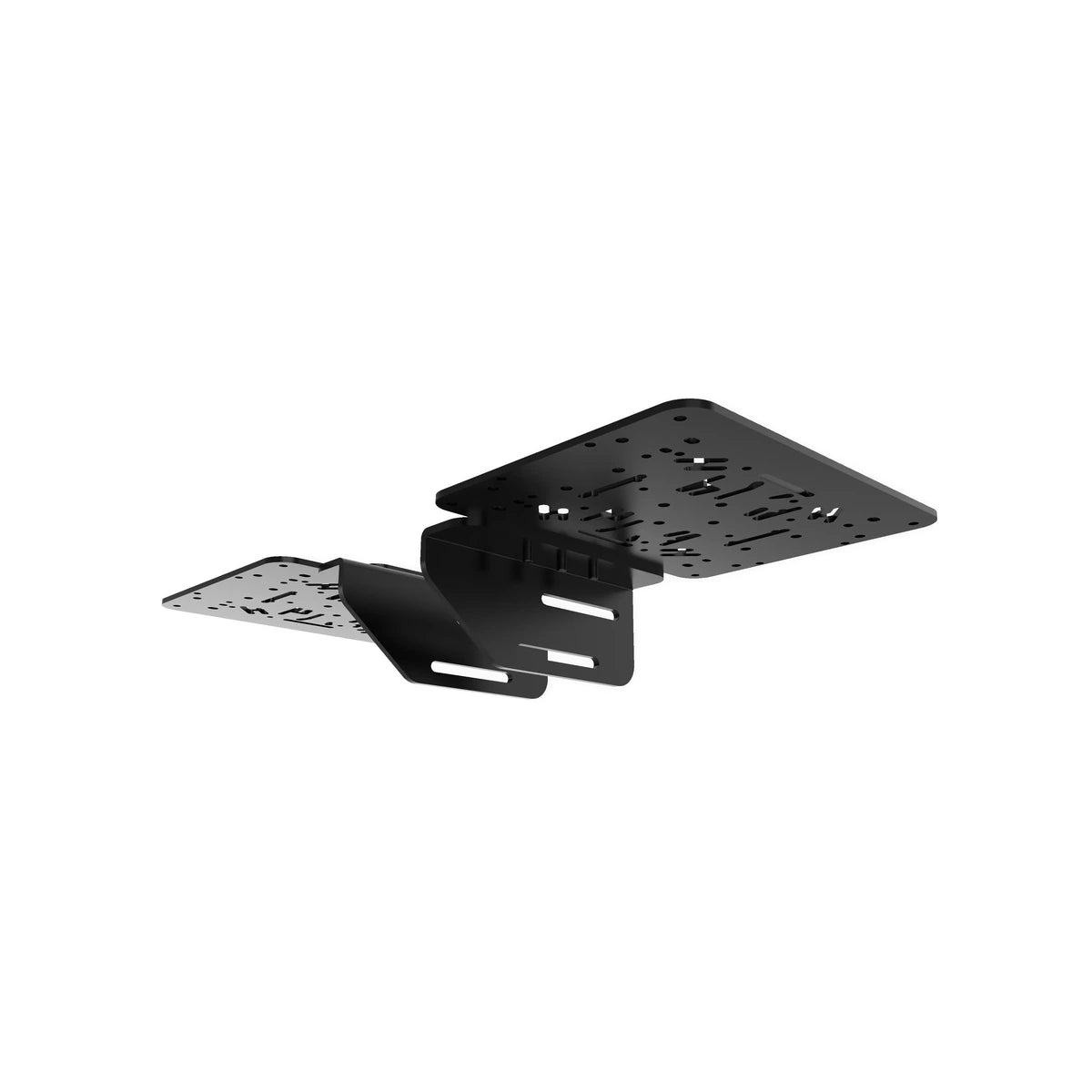 Trak Racer HOTAS flight sim mount, underside view, bracket channel for the FS3 stand and aluminium-extrusion rigs