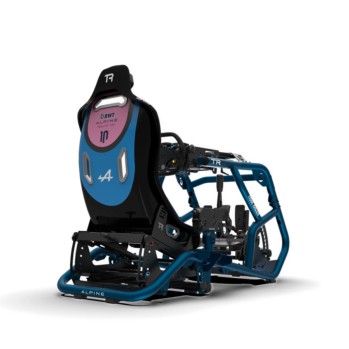 Trak Racer HSX Hybrid Formula Pro seat, BWT Alpine F1 Edition fitted to an Alpine Racing TRX cockpit, rear view