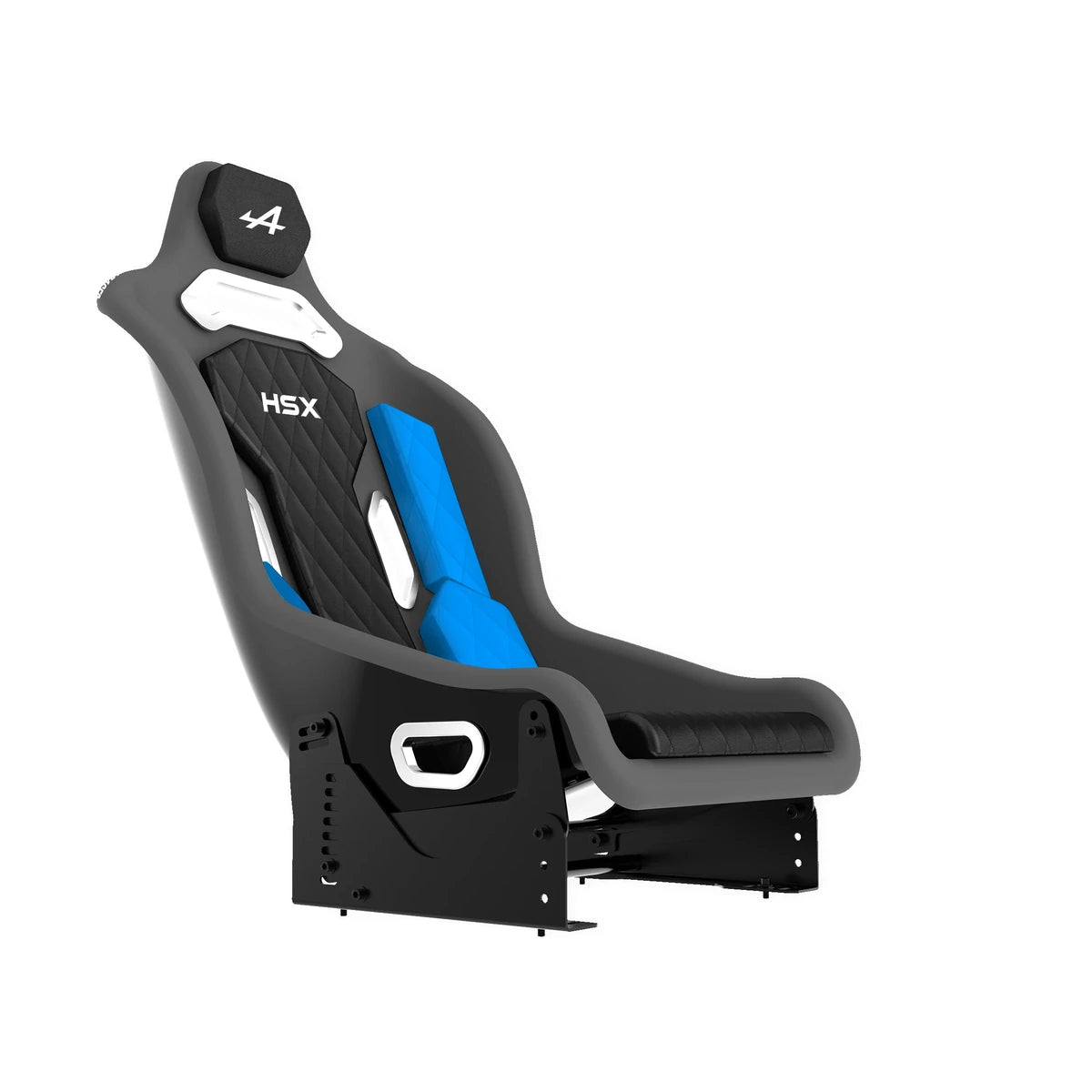 Trak Racer HSX seat on adjustable side-mount seat brackets, standard colourway shown