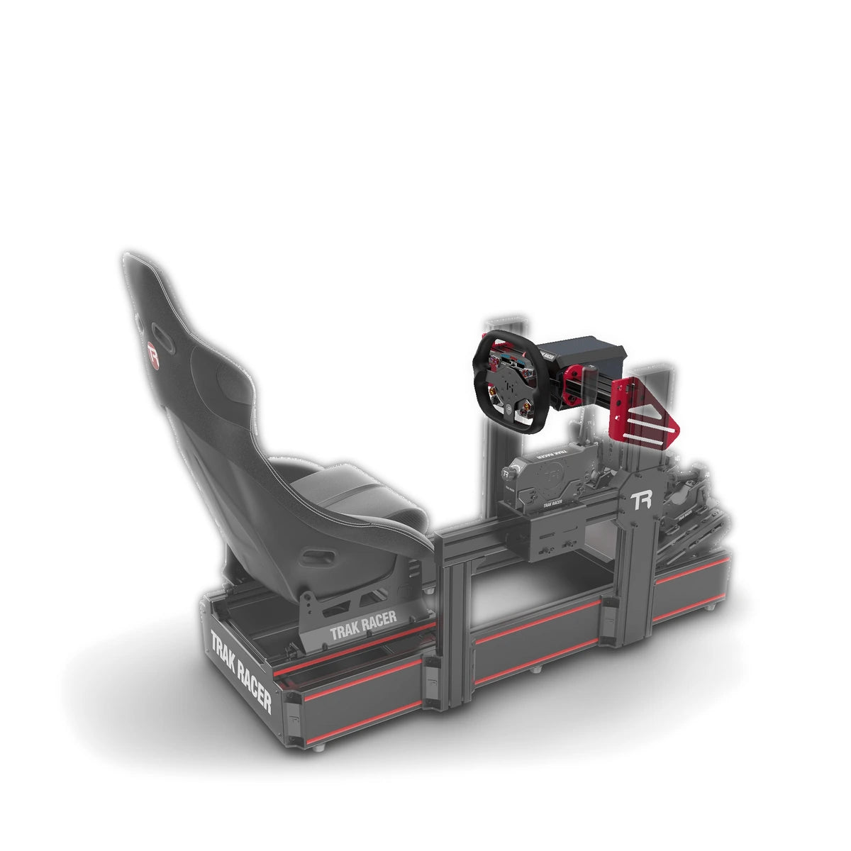 Trak Racer TR-One V3 Fanatec wheel mount kit, rear three-quarter view — 2-way base kit mounting hardware