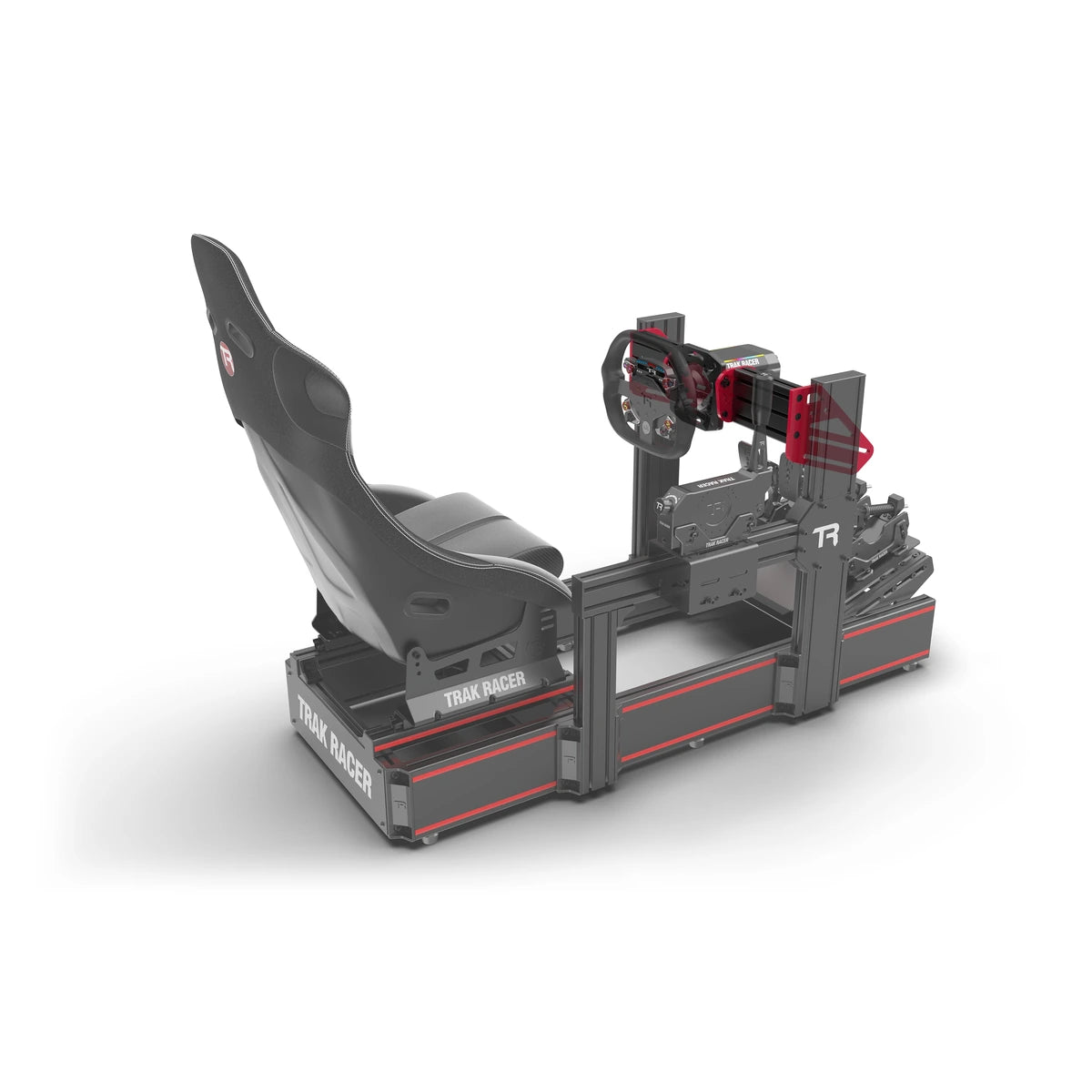 Trak Racer TR-One V3 front mount kit for Simucube and VRS, fitted to a Trak Racer aluminium profile cockpit with wheelbase