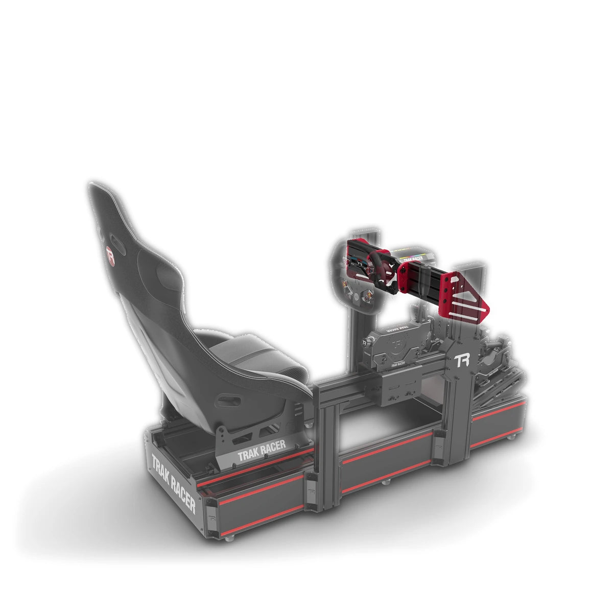 Trak Racer TR-One V3 MOZA wheel mount fitted to a Trak Racer cockpit in the front-mounted direct-drive wheel position