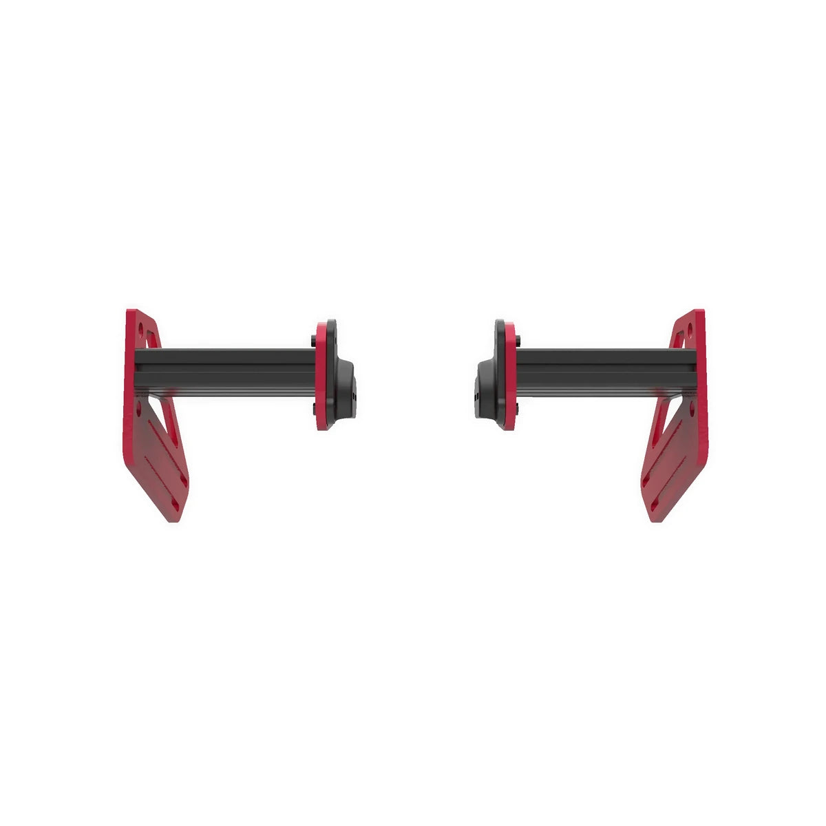 Trak Racer TR-One V3 Simagic EVO side mount kit, front view — side-mounting plates and adjustment slots