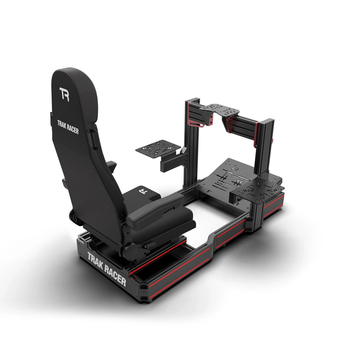 Trak Racer TR120S Flight Simulator, rear right view, flight seat and frame with empty flight control mount plates