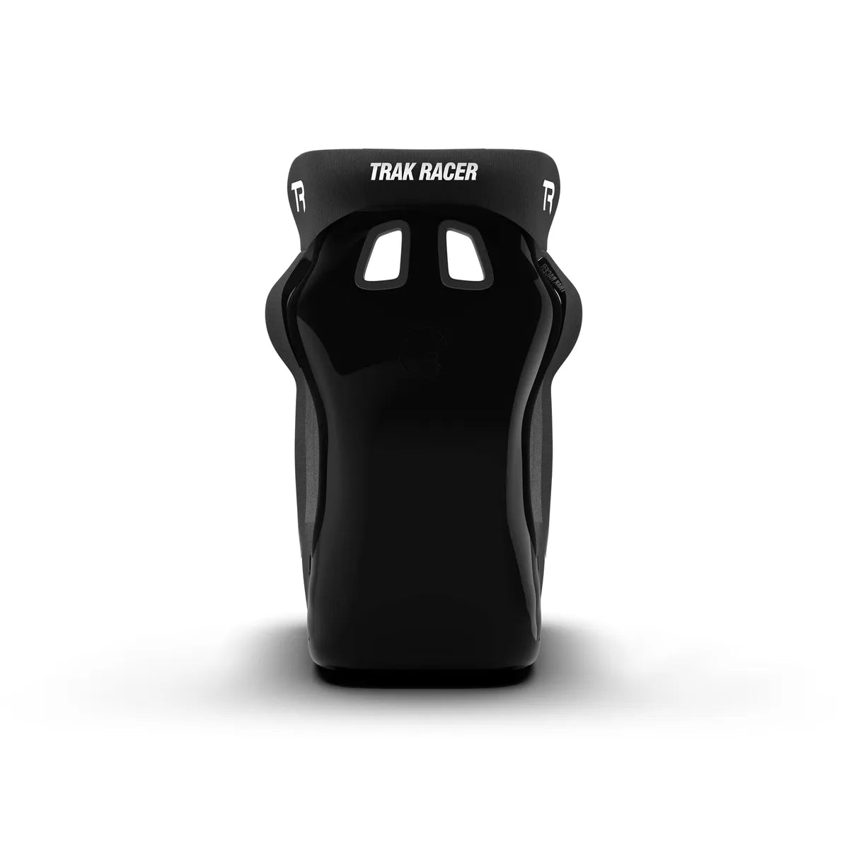 Trak Racer GT Pro fibreglass racing seat, black, straight rear view showing glossy shell