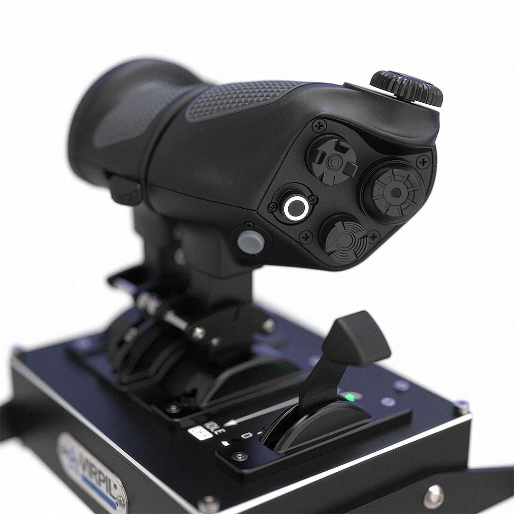 VIRPIL CDT-VMAX throttle close-up of the grip thumb controls and the auxiliary lever